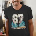 67 Baseball Drip Boys Youth Kids 6-7 Ice Cream Dripping 6 7 Men's V-Neck T-Shirt