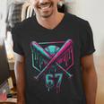 67 Baseball Drip Six Seven Gen Alpha Slag Men's V-Neck T-Shirt 67 Baseball Drip Six Seven Gen Alpha Slag Men's V-Neck T-Shirt