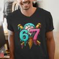 67 Baseball Ice Cream Drip Kids Men's V-Neck T-Shirt 67 Baseball Ice Cream Drip Kids Men's V-Neck T-Shirt