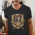 67 Baseball Meme Vintage Sports Crest Retro 67 Player Men's V-Neck T-Shirt 67 Baseball Meme Vintage Sports Crest Retro 67 Player Men's V-Neck T-Shirt
