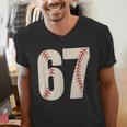 67 Baseball Six Seven 6 7 Meme 67 Men's V-Neck T-Shirt 67 Baseball Six Seven 6 7 Meme 67 Men's V-Neck T-Shirt