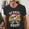 67 Days Of School Bruh Teacher Kids Dabbing Baseball Men's V-Neck T-Shirt 67 Days Of School Bruh Teacher Kids Dabbing Baseball Men's V-Neck T-Shirt