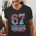67 Ice Cream Drip Baseball For Men Women Kids Men's V-Neck T-Shirt