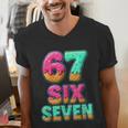 67 Ice Cream Drip Baseball Six Seven 6-7 Meme Teen Boy Men's V-Neck T-Shirt