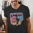 67 Ice Cream Drip Meme Baseball Men's V-Neck T-Shirt 67 Ice Cream Drip Meme Baseball Men's V-Neck T-Shirt