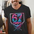 67 Six Seven Baseball Ice Cream Drip Cool Meme 67 Men's V-Neck T-Shirt 67 Six Seven Baseball Ice Cream Drip Cool Meme 67 Men's V-Neck T-Shirt