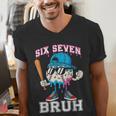 67 Six Seven Baseball Ice Cream Drip Number 67 Player Men's V-Neck T-Shirt 67 Six Seven Baseball Ice Cream Drip Number 67 Player Men's V-Neck T-Shirt