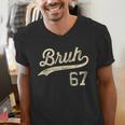 67 Six Seven Bruh Meme Baseball Style Vintage Men's V-Neck T-Shirt