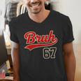 67 Six Seven Bruh Meme Baseball Vintage Style Men Boys Men's V-Neck T-Shirt