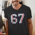 67 Sports Meme – Baseball Number 6 7 Men's V-Neck T-Shirt 67 Sports Meme – Baseball Number 6 7 Men's V-Neck T-Shirt
