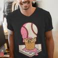 67 Tee Baseball Creamy Dripping Graphic Sixty-Seven Clothes Men's V-Neck T-Shirt 67 Tee Baseball Creamy Dripping Graphic Sixty-Seven Clothes Men's V-Neck T-Shirt