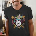 6th Birthday Baseball Drip Number 6 Year Old Birthday Boy Men's V-Neck T-Shirt 6th Birthday Baseball Drip Number 6 Year Old Birthday Boy Men's V-Neck T-Shirt