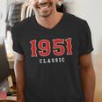 75 Year Old 1951 Classic Baseball Fan 75th Birthday Men's V-Neck T-Shirt