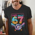 7th Birthday Boys I Was 6 Now I'm 7 Baseball Ice Cream Drip Men's V-Neck T-Shirt 7th Birthday Boys I Was 6 Now I'm 7 Baseball Ice Cream Drip Men's V-Neck T-Shirt