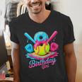 8th Birthday Baseball Ice Cream Drip 8 Years Old Girls B-Day Men's V-Neck T-Shirt 8th Birthday Baseball Ice Cream Drip 8 Years Old Girls B-Day Men's V-Neck T-Shirt