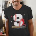 9 Years Old Baseball Birthday Boy 9th Bday Party Men's V-Neck T-Shirt 9 Years Old Baseball Birthday Boy 9th Bday Party Men's V-Neck T-Shirt