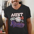 Aunt Rookie Of Year 1st Birthday Baseball Theme Matching Men's V-Neck T-Shirt Aunt Rookie Of Year 1st Birthday Baseball Theme Matching Men's V-Neck T-Shirt