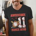 Awesome Since 2015 11 Year Old Boys Bday Baseball Theme Men's V-Neck T-Shirt Awesome Since 2015 11 Year Old Boys Bday Baseball Theme Men's V-Neck T-Shirt