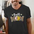 Ball Mom Leopard Baseball Softball Player Mom Men's V-Neck T-Shirt Ball Mom Leopard Baseball Softball Player Mom Men's V-Neck T-Shirt