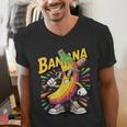 Banana Baseball Cartoon Cool Sports Kids Teens Men's V-Neck T-Shirt Banana Baseball Cartoon Cool Sports Kids Teens Men's V-Neck T-Shirt