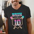 Baseball 10 Year Old Ice Cream Drip 10th Birthday Boy Player Men's V-Neck T-Shirt Baseball 10 Year Old Ice Cream Drip 10th Birthday Boy Player Men's V-Neck T-Shirt
