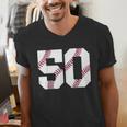 Baseball 1976 50th Birthday Vintage 50 Years Old Retro Men's V-Neck T-Shirt