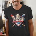 Baseball 2026 Ice Cream Drip Bats For Boys Birthday Graphic Men's V-Neck T-Shirt Baseball 2026 Ice Cream Drip Bats For Boys Birthday Graphic Men's V-Neck T-Shirt