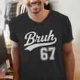 Baseball 6 7 Bruh Number 67 Six Seven Meme Boys Kids Men's V-Neck T-Shirt Baseball 6 7 Bruh Number 67 Six Seven Meme Boys Kids Men's V-Neck T-Shirt