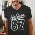 Baseball 6 7 Number 67 Six Seven Meme Boys Youth Kids Men's V-Neck T-Shirt Baseball 6 7 Number 67 Six Seven Meme Boys Youth Kids Men's V-Neck T-Shirt