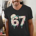 Baseball 67 Drip Six Seven Baseball Dripping Boys Kids Men's V-Neck T-Shirt Baseball 67 Drip Six Seven Baseball Dripping Boys Kids Men's V-Neck T-Shirt