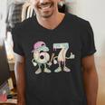 Baseball 67 Dripping Six Seven Drip Meme Ice Cream Boy Men's V-Neck T-Shirt Baseball 67 Dripping Six Seven Drip Meme Ice Cream Boy Men's V-Neck T-Shirt