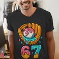 Baseball 67 Ice Cream Drip 67 Six Seven Meme 67th Birthday Men's V-Neck T-Shirt