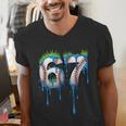 Baseball 67 Six Seven Gen Alpha Meme Blue Drip Boys Men's V-Neck T-Shirt Baseball 67 Six Seven Gen Alpha Meme Blue Drip Boys Men's V-Neck T-Shirt