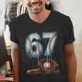 Baseball 67 Six Seven Meme 6-7 Drip Baseball Boys Men Men's V-Neck T-Shirt Baseball 67 Six Seven Meme 6-7 Drip Baseball Boys Men Men's V-Neck T-Shirt