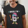 Baseball 6th Birthday Boy Ice Cream Drip Bruh I'm 6 Year Old Men's V-Neck T-Shirt
