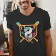Baseball 8 Year Old Ice Cream Drip 8th Birthday Boy Number 8 Men's V-Neck T-Shirt Baseball 8 Year Old Ice Cream Drip 8th Birthday Boy Number 8 Men's V-Neck T-Shirt