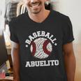 Baseball Abuelito Distressed Vintage Grandpa Game Day Men's V-Neck T-Shirt Baseball Abuelito Distressed Vintage Grandpa Game Day Men's V-Neck T-Shirt