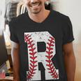 Baseball Alphabet Monogram Initial Letter R Men's V-Neck T-Shirt Baseball Alphabet Monogram Initial Letter R Men's V-Neck T-Shirt