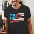 Baseball American Flag Patriotic USA Pride Men's V-Neck T-Shirt Baseball American Flag Patriotic USA Pride Men's V-Neck T-Shirt