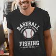 Baseball & Fishing Men's V-Neck T-Shirt