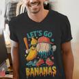 Baseball Banana Sports Drip Art For Kids Men's V-Neck T-Shirt Baseball Banana Sports Drip Art For Kids Men's V-Neck T-Shirt