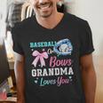 Baseball Or Bows Your Grandma Loves You Gender Reveal Men's V-Neck T-Shirt Baseball Or Bows Your Grandma Loves You Gender Reveal Men's V-Neck T-Shirt