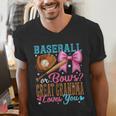 Baseball Or Bows Great Grandma Loves You Gender Reveal Men's V-Neck T-Shirt