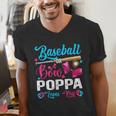 Baseball Or Bows Poppa Loves You Gender Reveal Men's V-Neck T-Shirt Baseball Or Bows Poppa Loves You Gender Reveal Men's V-Neck T-Shirt