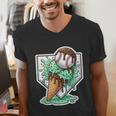 Baseball Boys Ice Cream Drip Baseball Boys Youth Mint Choco Men's V-Neck T-Shirt