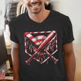 Baseball Candy Cane Christmas Baseball Ice Cream Drip Boys Men's V-Neck T-Shirt Baseball Candy Cane Christmas Baseball Ice Cream Drip Boys Men's V-Neck T-Shirt