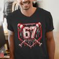 Baseball Candy Cane Drip 6 7 Six Seven Meme Christmas Boys Men's V-Neck T-Shirt Baseball Candy Cane Drip 6 7 Six Seven Meme Christmas Boys Men's V-Neck T-Shirt
