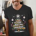 Baseball Christmas Tree Lights Men's V-Neck T-Shirt Baseball Christmas Tree Lights Men's V-Neck T-Shirt