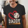 Baseball Daddy Baseball Heart Family Matching Men's V-Neck T-Shirt