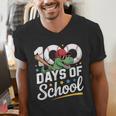 Baseball Dinosaur 100 Days Of School Kids Theme Men's V-Neck T-Shirt